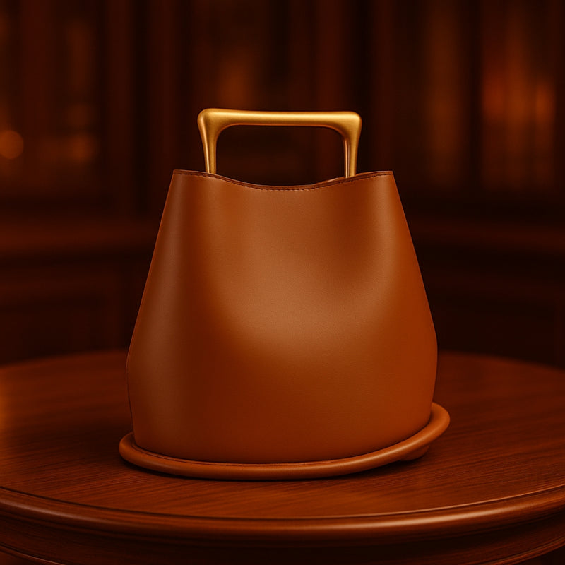 Brown Leather Bag - Imagen 1